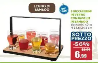 Happy Casa 8 bicchierini in vetro con base in in bamboo offerta