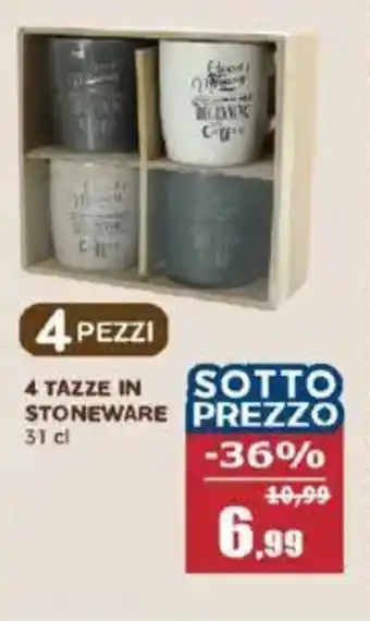 Happy Casa 4 tazze in stoneware offerta