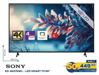 Euronics SONY KD-65X75WL - LED SMART TV 65" offerta