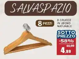 Happy Casa 8 grucce in legno naturale offerta