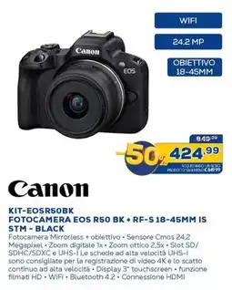 Euronics Canon KIT-EOSR50BK RF S 18 - 45 MM IS STM - BLACK offerta