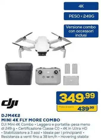 Euronics DJM4K2 DJI MINI 4K FLY MORE COMBO offerta