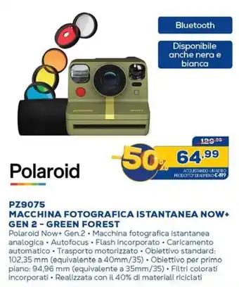 Euronics Polaroid PZ9075 MACCHINA FOTOGRAFICA ISTANTANEA NOW+ GEN 2-GREEN FOREST offerta