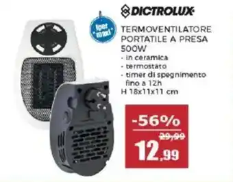 Happy Casa Dictrolux termoventilatore portatile a presa 500w offerta