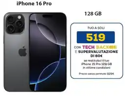 Euronics iPhone 16 Pro 128 gb offerta