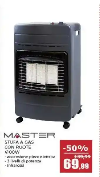 Happy Casa Master stufa a gas con ruote 4100w offerta