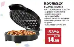 Happy Casa Dictrolux piastra waffle antiaderente 1000w offerta