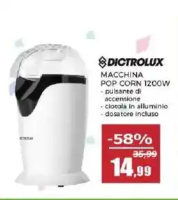 Happy Casa Dictrolux macchina pop corn 1200w offerta