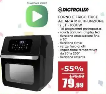 Happy Casa Dictrolux forno e friggitrice ad aria multifunzione -1800w offerta