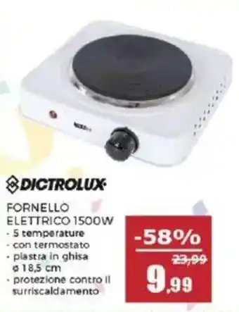 Happy Casa Dictrolux fornello elettrico 1500w offerta