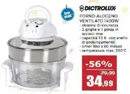 Happy Casa Dictrolux forno alogeno ventilato 1400w offerta