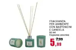 Happy Casa Fragranza per ambiente con bastoncini e candela offerta