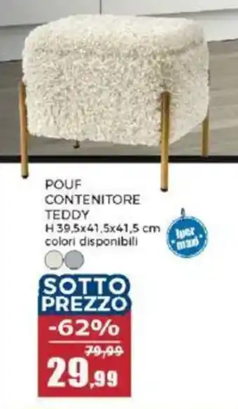 Happy Casa Pouf contenitore teddy offerta