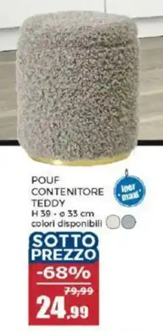 Happy Casa Pouf contenitore teddy offerta