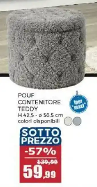 Happy Casa Pouf contenitore teddy offerta