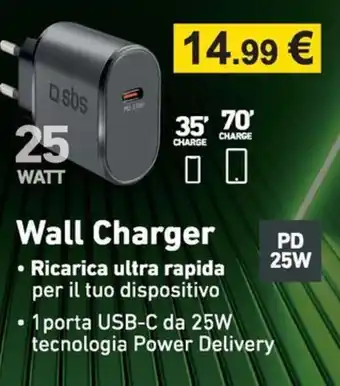 Euronics Wall charger PD 25W offerta