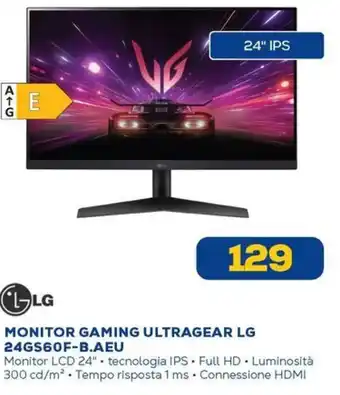 Euronics LG Monitor LCD 24GS60F-B.AEU offerta