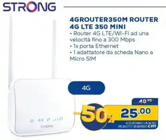 Euronics STRONG 4GROUTER350M ROUTER 4G LTE 350 MINI 4G offerta