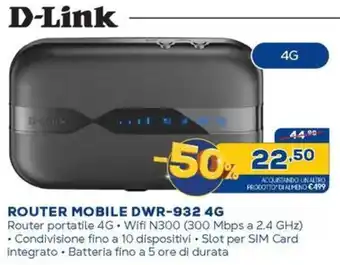 Euronics D-Link ROUTER MOBILE DWR-932 4G offerta