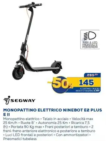 Euronics SEGWAY monopattino elettrico ninebot e2 plus e 11 offerta