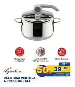 Euronics Lagostina Deliziosa pentola a pressione 5lt offerta