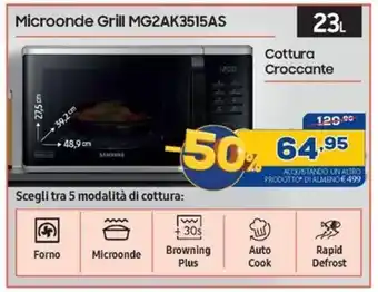 Euronics SAMSUNG Microonde Grill MG2AK3515AS offerta