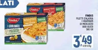 Ottimo Market Findus Filetti D'Alaska I Gratinati Di Merluzzo Vari Gusti 380 gr offerta