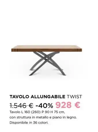 Ricci Casa Tavolo allungabile twist offerta