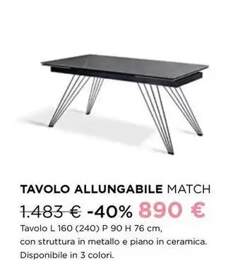 Ricci Casa Tavolo allungabile match offerta