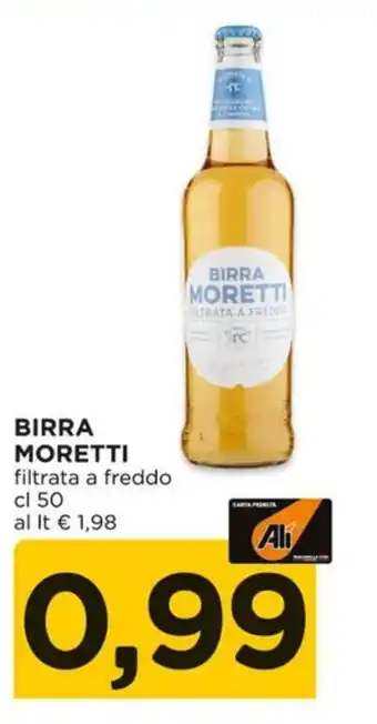 Alì Supermercati BIRRA MORETTI filtrata a freddo offerta