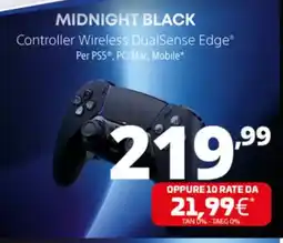 Comet MIDNIGHT BLACK Controller Wireless DualSense Edge Per PS5, PC/Mac, Mobile offerta