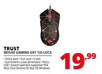 Comet TRUST MOUSE GAMING GXT 133 LOCX offerta