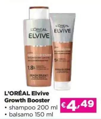 Acqua & Sapone L'ORÉAL Elvive Growth Booster shampoo balsamo offerta