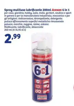 In'S Mercato Spray multiuso Lubrificante Arexon 6 in 1 offerta