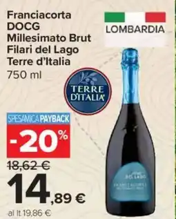 Carrefour Express Franciacorta DOCG Millesimato Brut Filari del Lago Terre d'Italia offerta