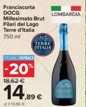 Carrefour Express Franciacorta DOCG Millesimato Brut Filari del Lago Terre d'Italia offerta