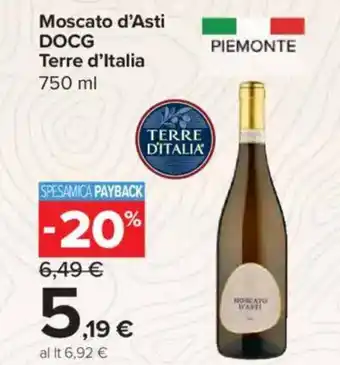 Carrefour Express Moscato d'Asti DOCG Terre d'Italia offerta