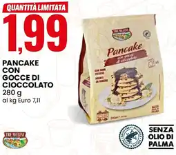 Eurospin TRE MULINI Pancake con gocce di cioccolato offerta