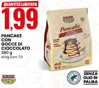 Eurospin TRE MULINI Pancake con gocce di cioccolato offerta