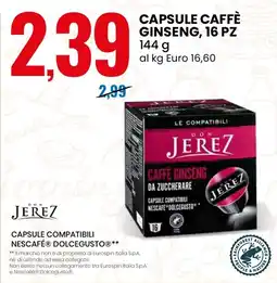 Eurospin Capsule caffè ginseng, 16 pz offerta