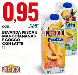 Eurospin Bevanda pesca e mango ananas e cocco con latte PUERTOSOL offerta