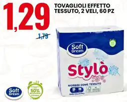 Eurospin Tovaglioli effetto tessuto Soft Dream offerta