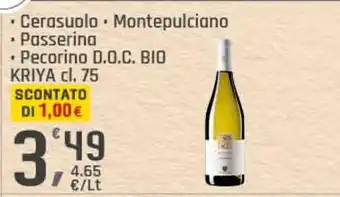 Supermercati Dok Cerasuolo Montepulciano D.O.C. BIO KRIYA offerta