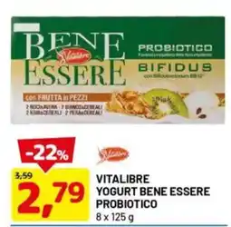 DPiù Vitalibre yogurt bene essere probiotico offerta