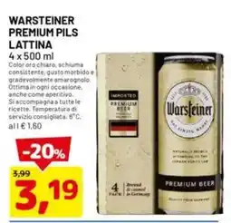 DPiù Warsteiner premium pils lattina offerta