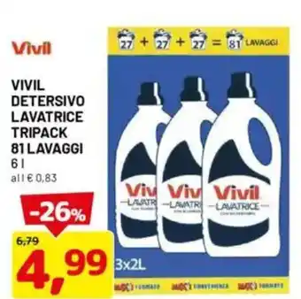 DPiù VIVIL detersivo lavatrice tripack offerta