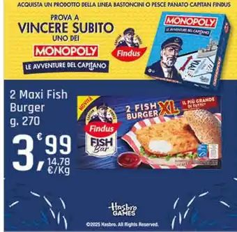 Supermercati Dok 2 maxi fish burger FINDUS offerta