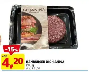 DPiù Hamburger di chianina offerta