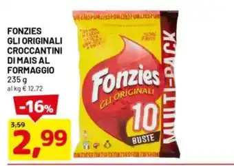 DPiù Fonzies gli originali croccantini di mais al formaggio offerta