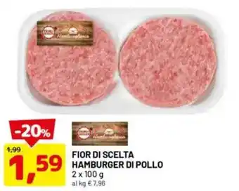 DPiù Fior di scelta hamburger di pollo offerta